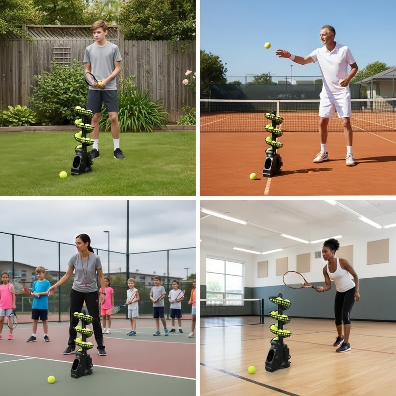ETG Portable Tennis Ball Machine – 26 Ball Capacity, Adjustable Height, Rechargeable Battery - Image 4